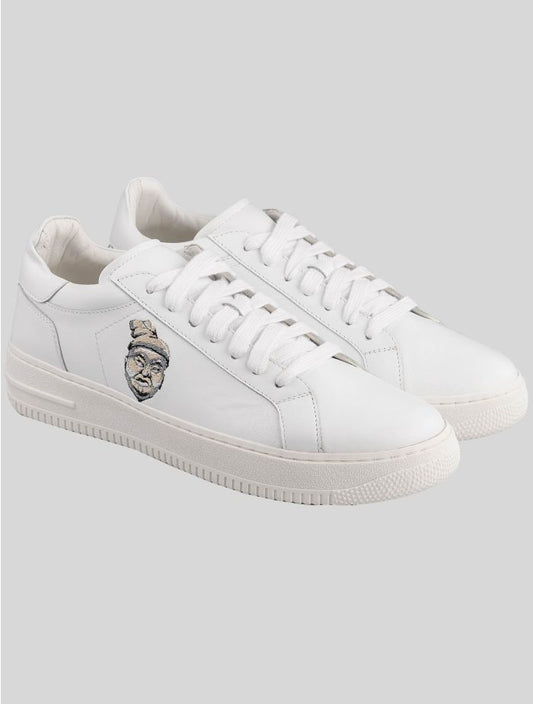 KNT Kiton White Leather Sneakers Special Edition