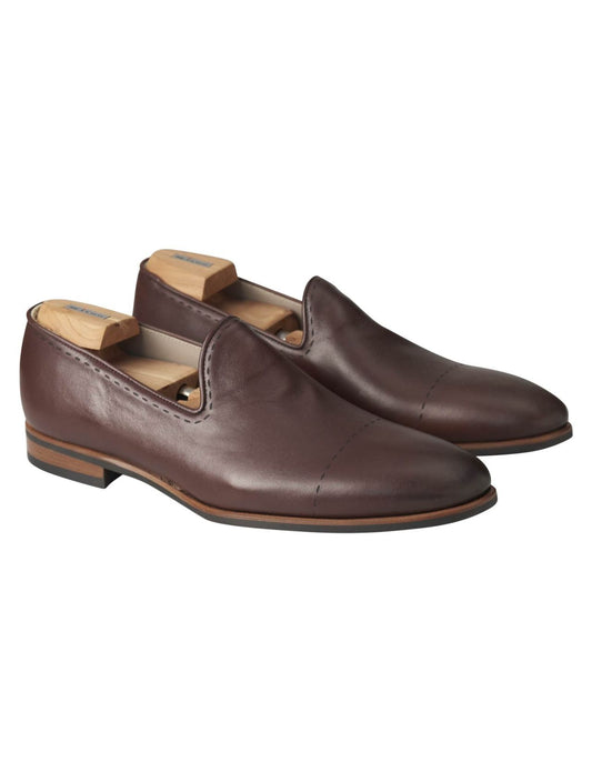 Kiton Brown Leather Loafers