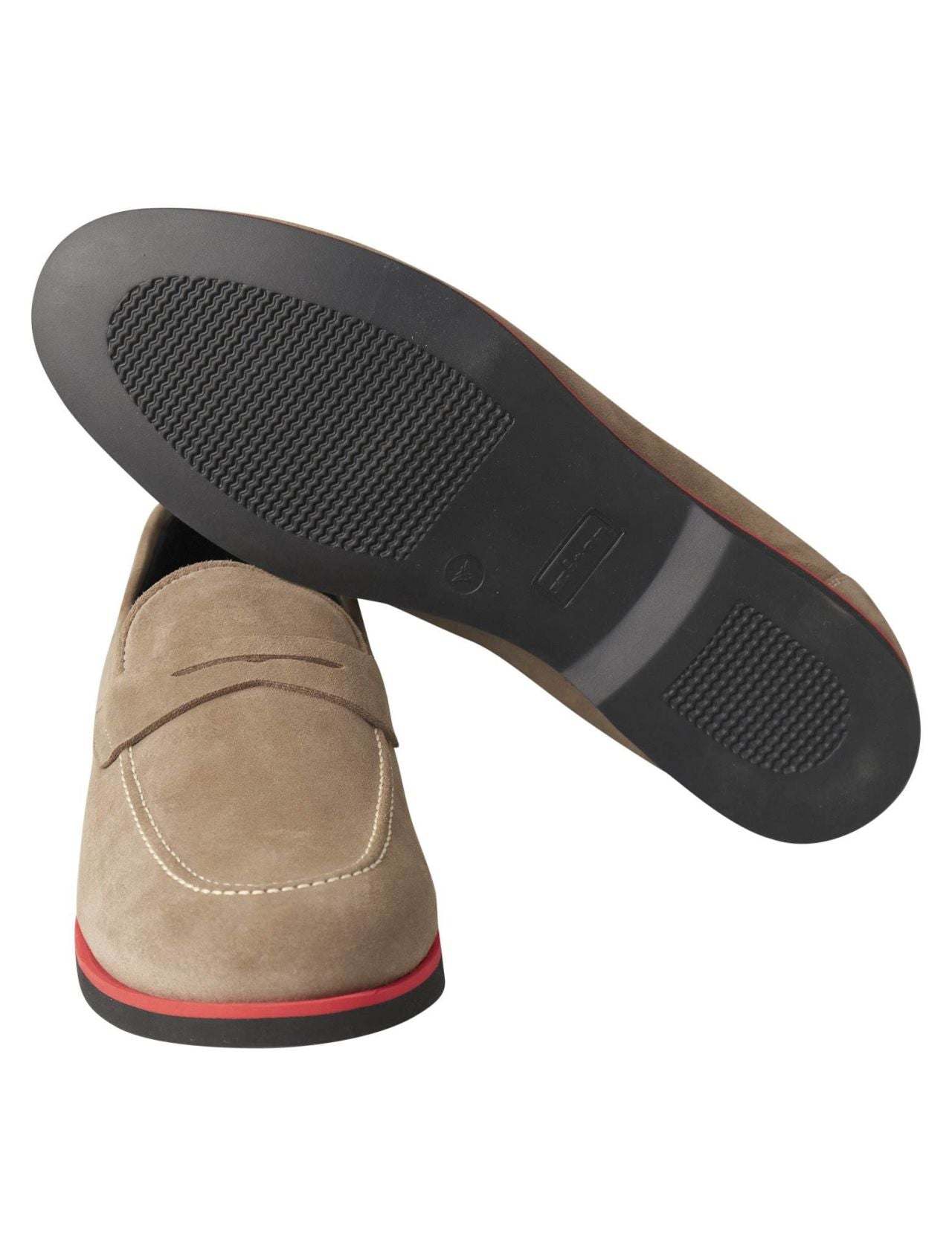 Kiton Beige Leather Suede Loafers
