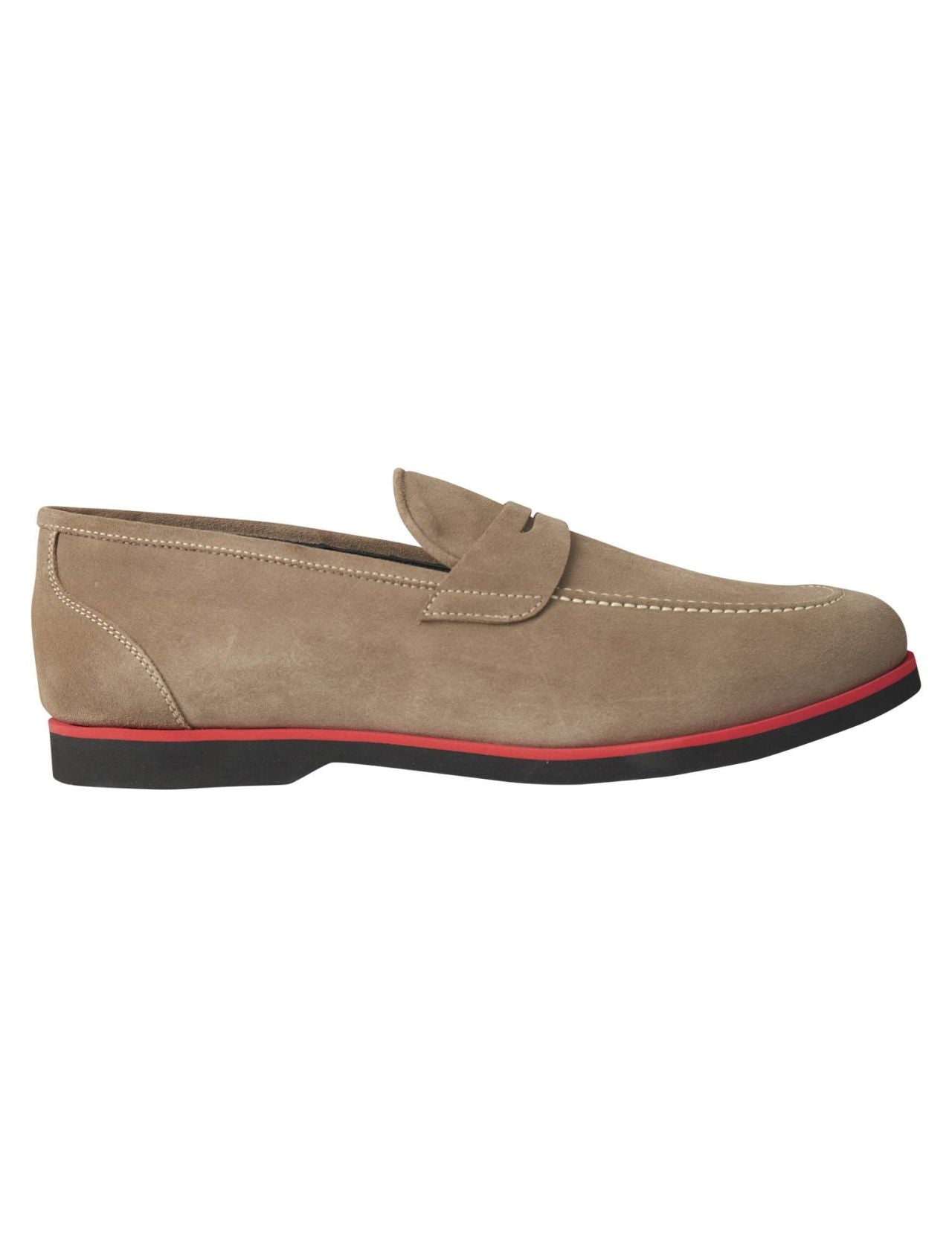 Kiton Beige Leather Suede Loafers