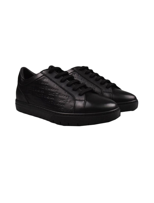Kiton Black Leather Calf Shoes