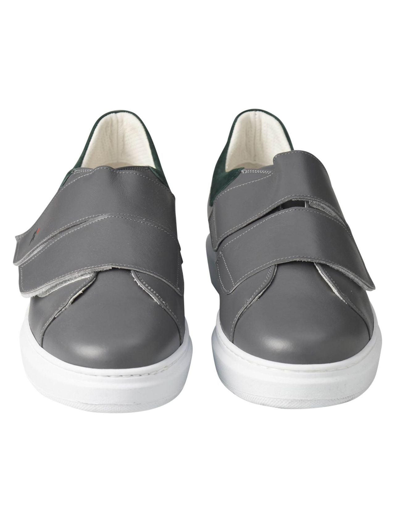 Kiton Gray Green Leather Sneaker