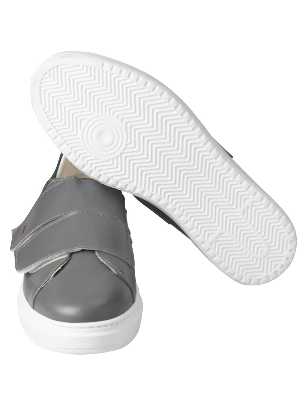 Kiton Gray Green Leather Sneaker