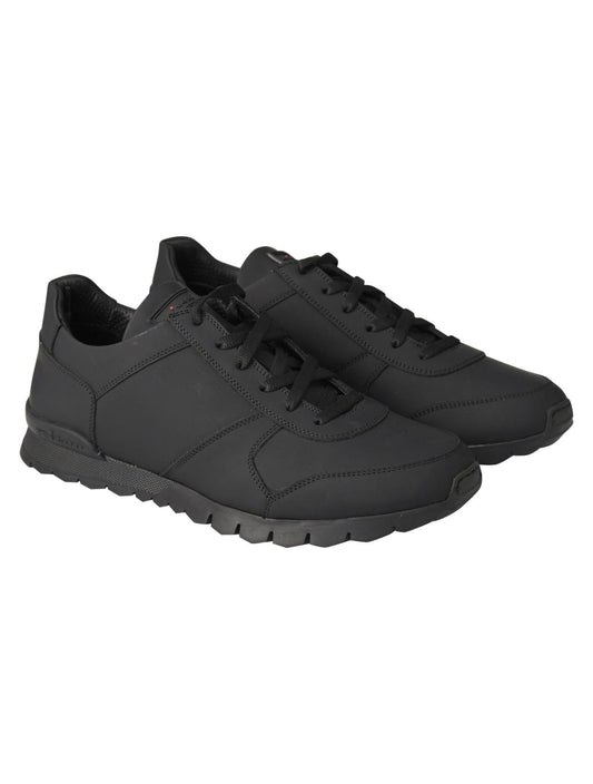 Kiton Black Leather Sneaker