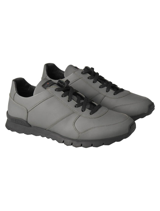 Kiton Gray Leather Shoes