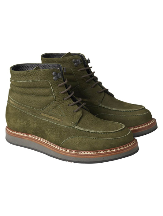 Kiton Green Leather Boots Shoes