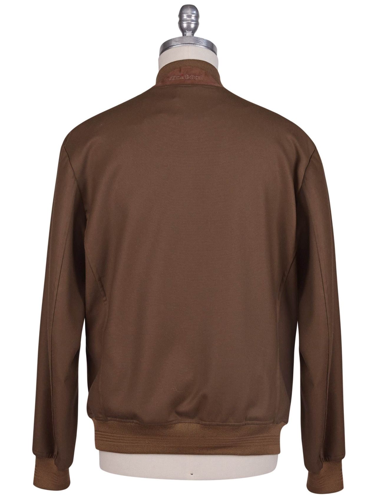 Kiton Brown Leather Suede Coat