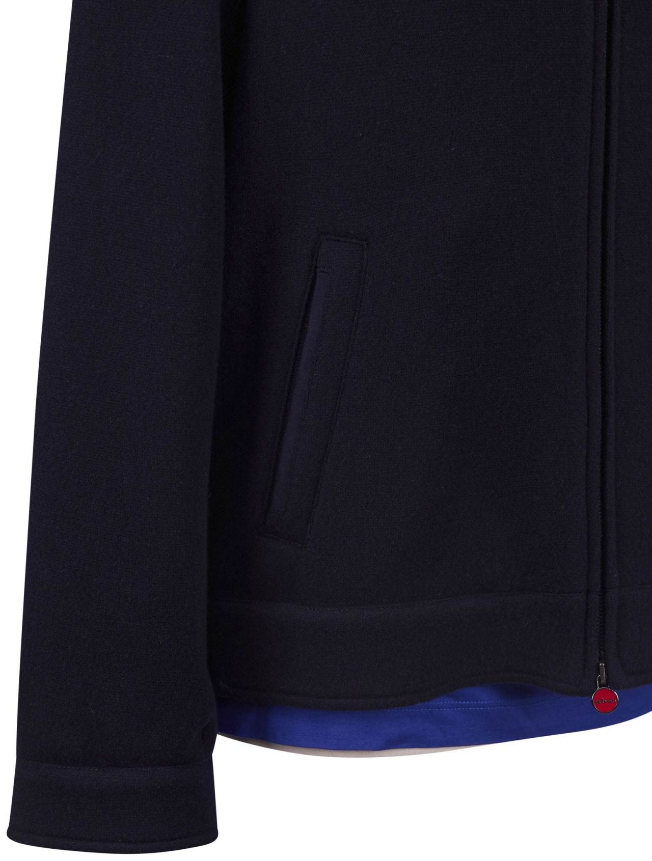 Kiton Blue Wool Cashmere Pa Coat