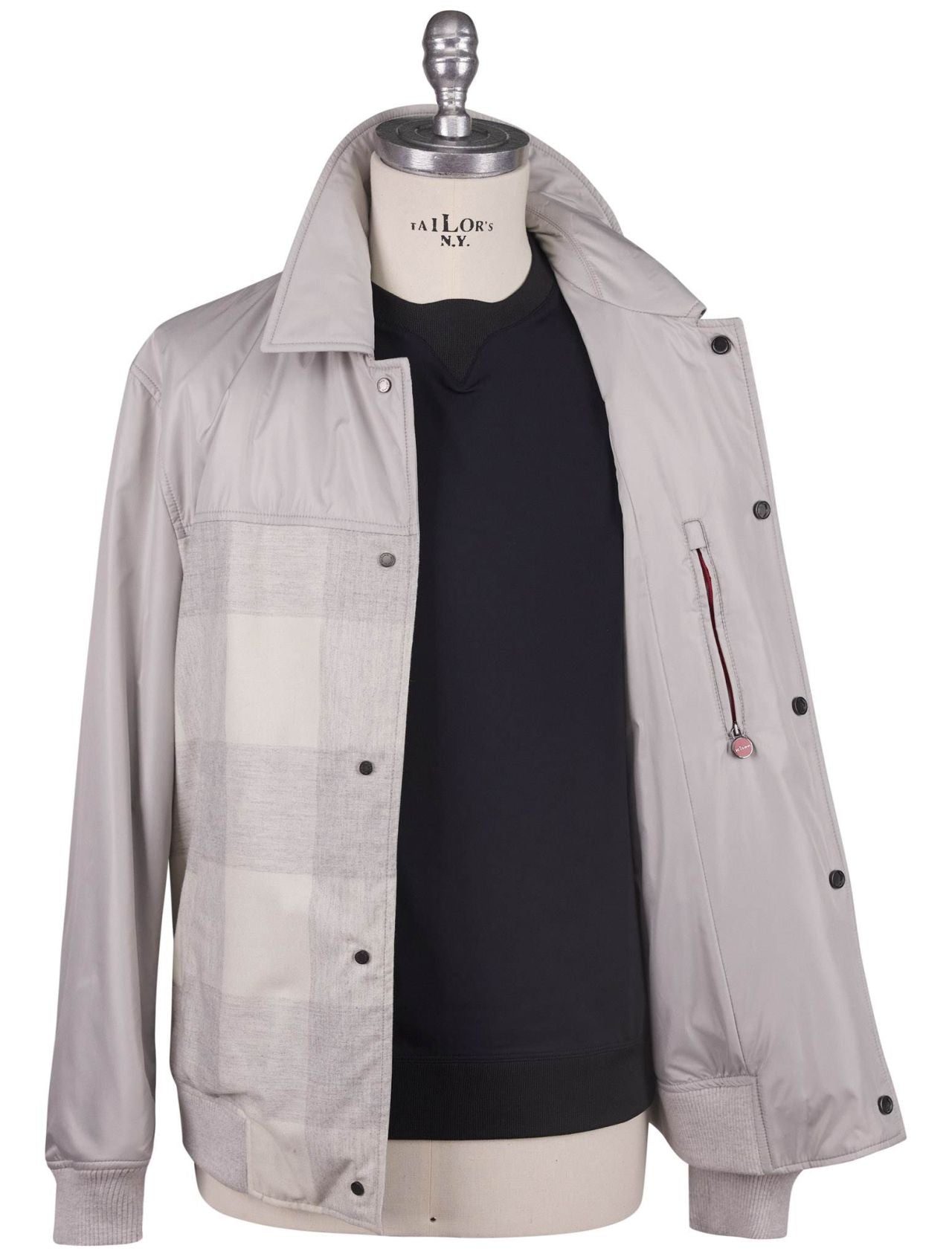Kiton Gray Virgin Wool Cashmere Coat